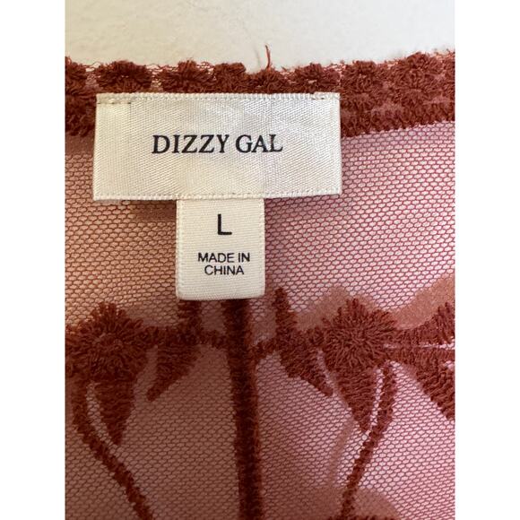 DIZZY GAL Boutique Rust Burnt Orange Bohemian Boho Eclectic Duster Size: Large - Picture 3 of 4